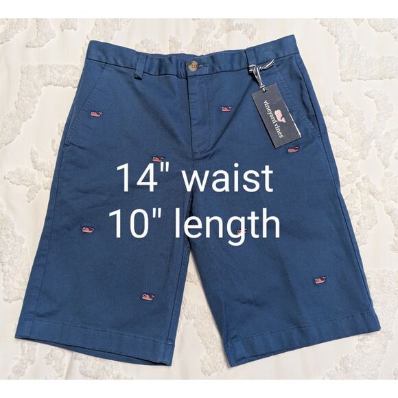 🐋 Vineyard Vines Boys Whale Embroidered Shorts NWT Size 18 – Moonshine Blue - Picture 4 of 6